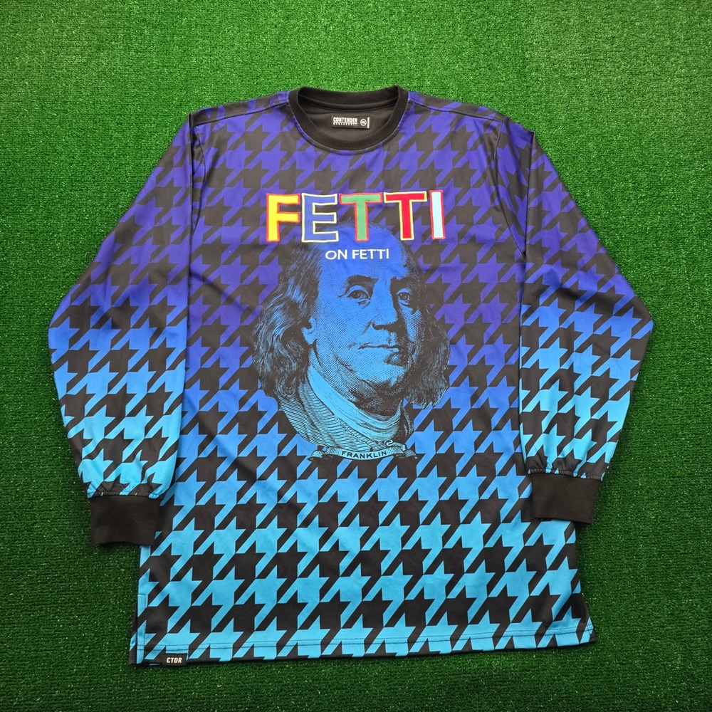 Contender Fetti Shirt‎ Mens 2XL/XL Blue Long Sleeve Franklin Fetti Streetwear